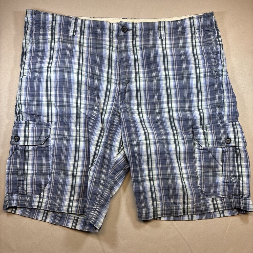 Tommy Bahama Relax Chino Shorts Mens 42 Blue Check Plaid Cotton Casual 10”
